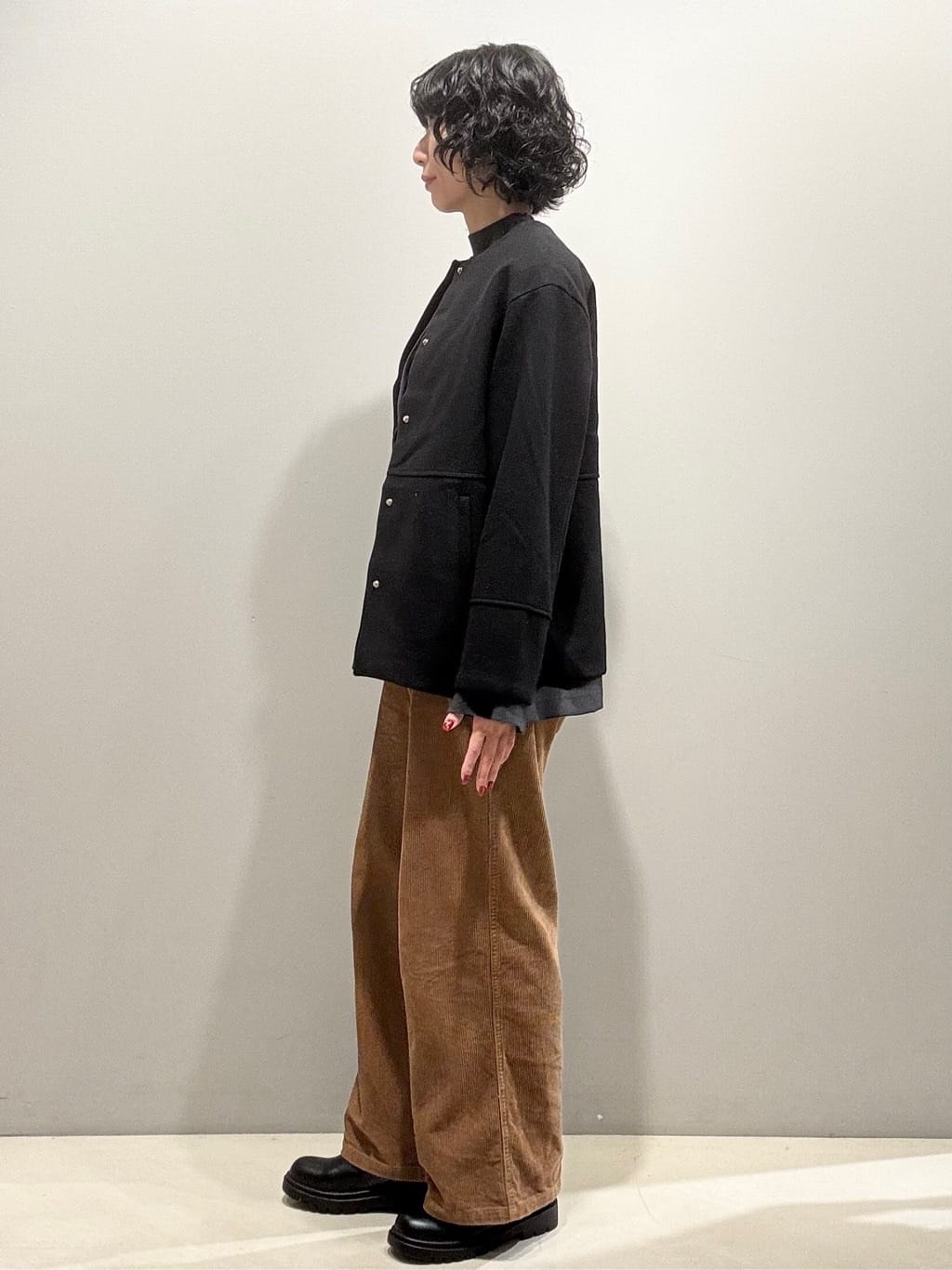 naoさんの「OPAQUE.CLIP｜ウールライクメルトンノーカラーコート【洗濯機洗い可】」を使ったコーディネート