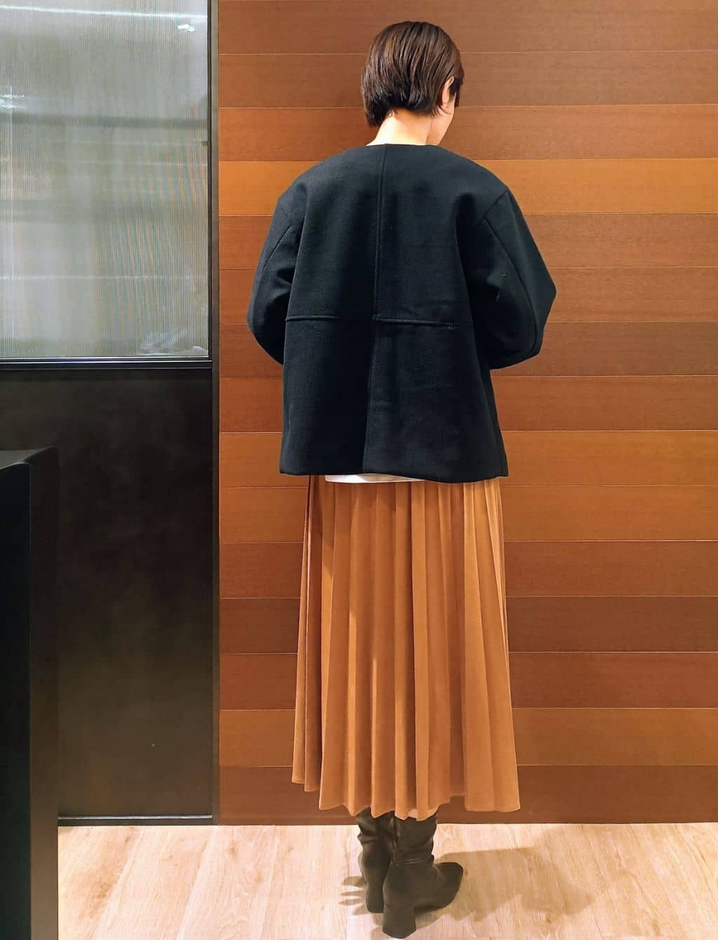 miuraさんの「OPAQUE.CLIP｜ウールライクメルトンノーカラーコート【洗濯機洗い可】」を使ったコーディネート