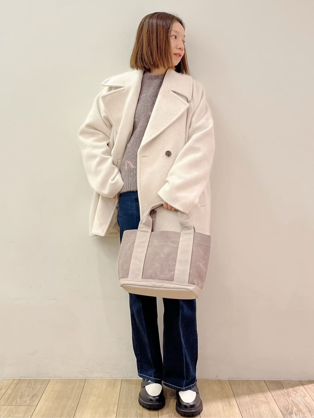 kcさんの「OPAQUE.CLIP｜アート柄シャギーニット【洗濯機OK】」を使ったコーディネート