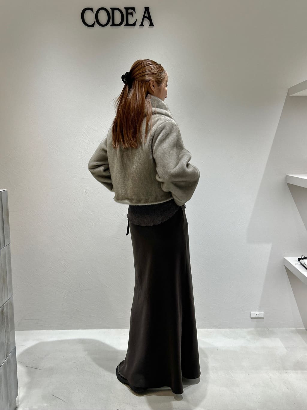 harunaさんの「CODE A｜faux mink short jacket」を使ったコーディネート