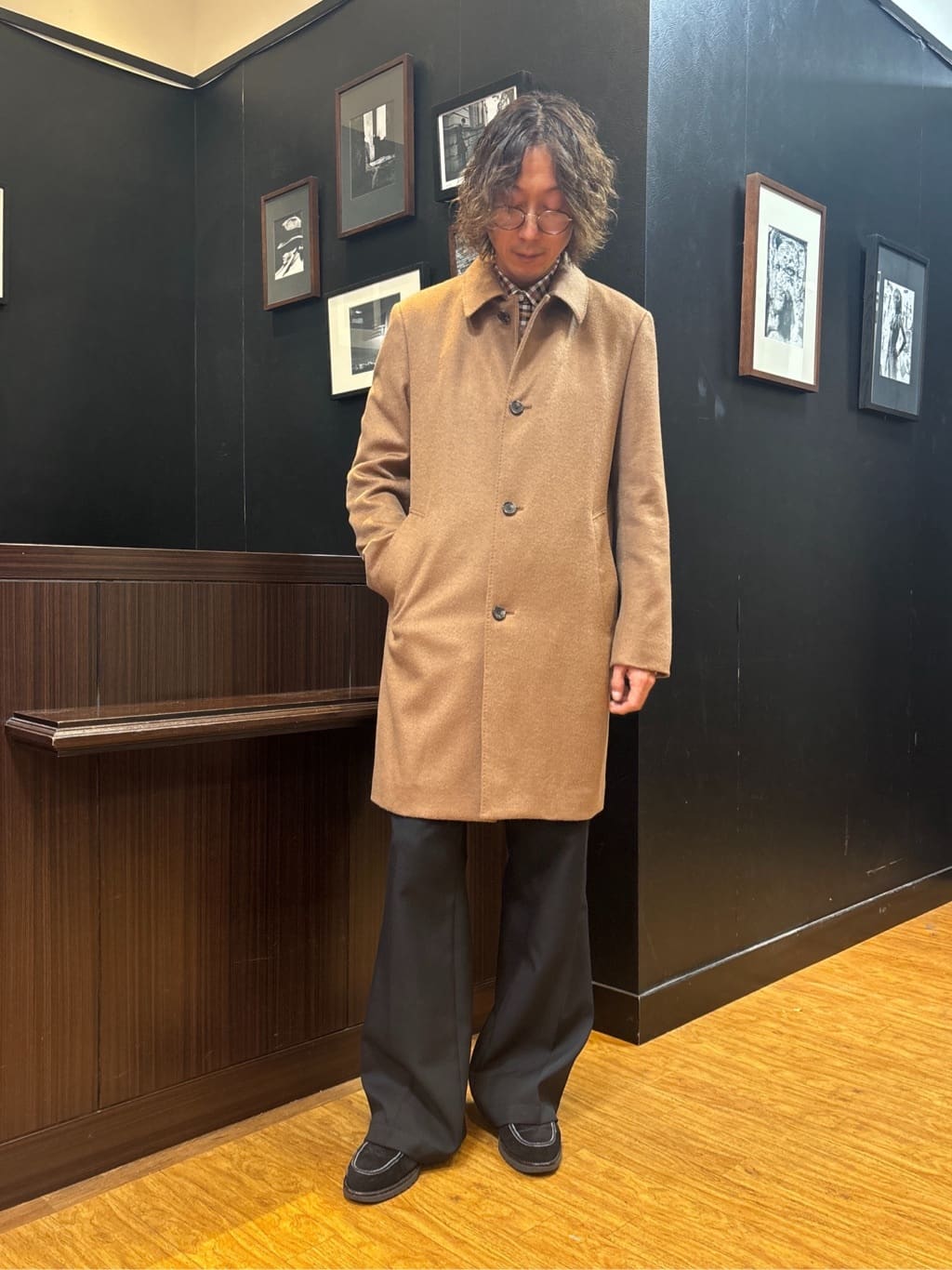 おーのさんの「TAKEO KIKUCHI｜カシミヤブレンド ビーバー調ステンカラーコート」を使ったコーディネート