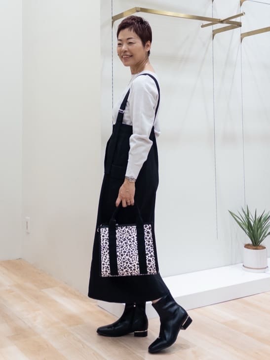 シュウコさんの「grove｜【最終お値下げ！】ガーターボートネックプルオーバー【洗える/毛玉軽減】」を使ったコーディネート