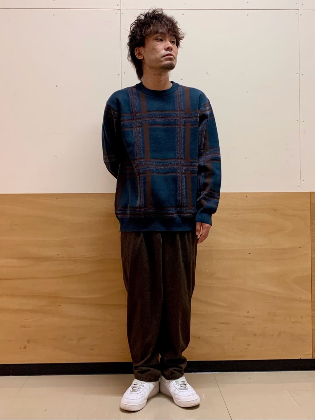MATUさんの「THE SHOP TK｜チェックジャカードニット【洗濯機OK】」を使ったコーディネート