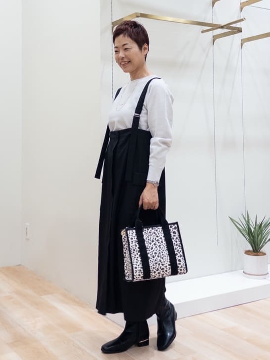 シュウコさんの「grove｜【最終お値下げ！】ガーターボートネックプルオーバー【洗える/毛玉軽減】」を使ったコーディネート