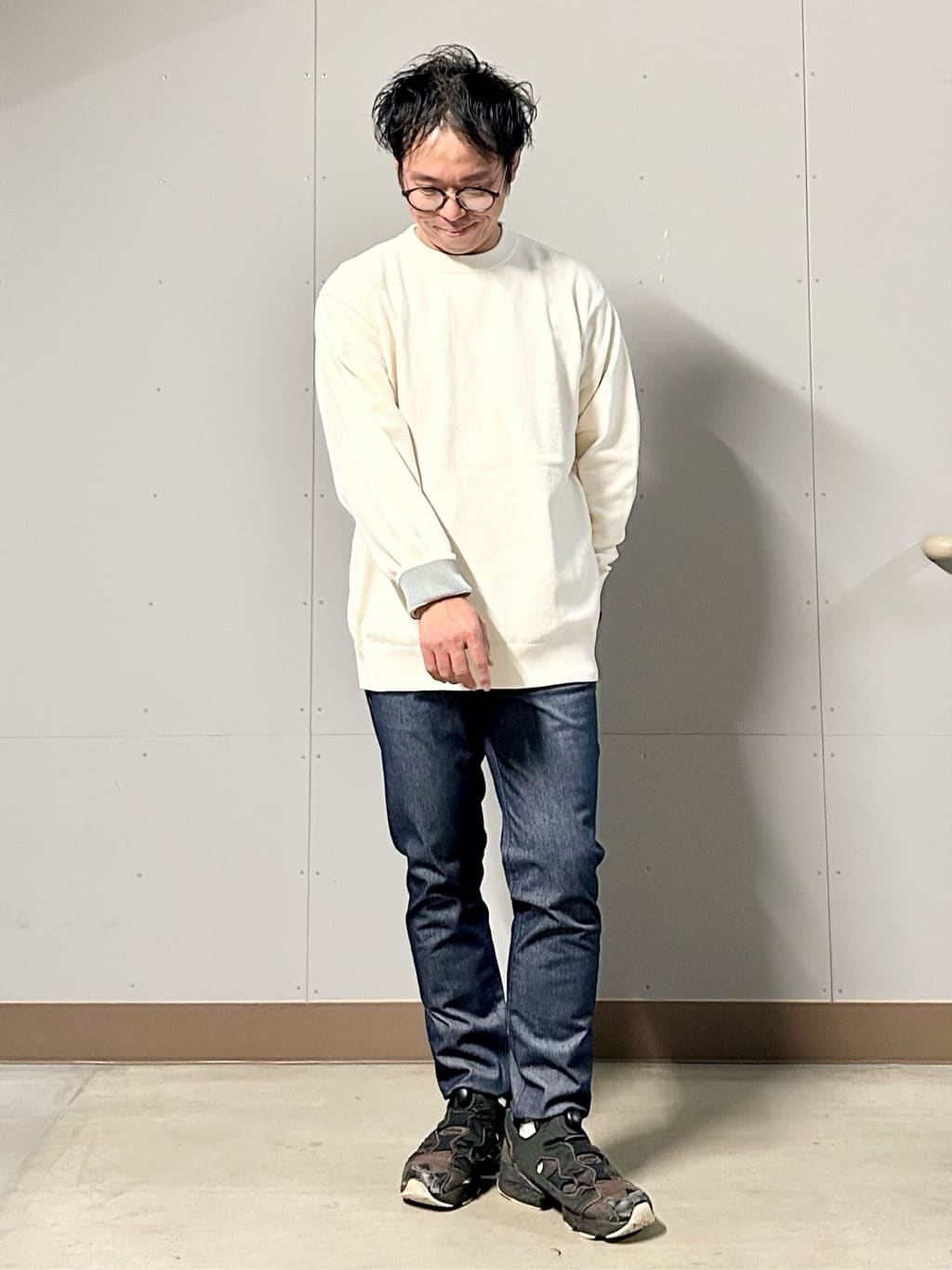 KENJI Iさんの「THE SHOP TK｜オンブレーチェックバンドカラーシャツ 【洗濯機OK】」を使ったコーディネート