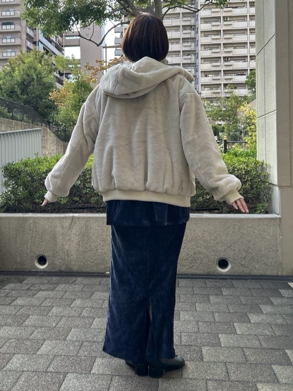 ga_riさんの「THE SHOP TK｜【2WAY/洗える】リバーシブル フェイクファーブルゾン」を使ったコーディネート