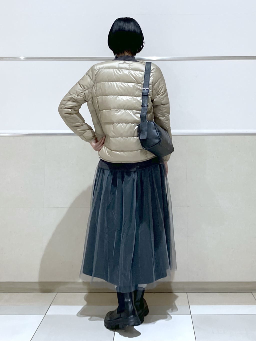 eriko さんの「Dessin｜【洗える】ニットチュールドッキングワンピース」を使ったコーディネート