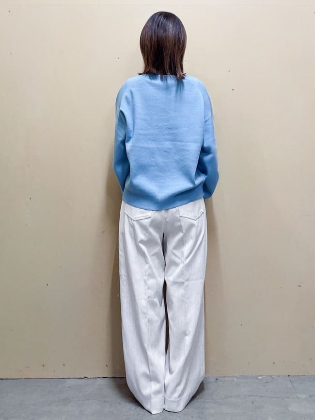  E.Yさんの「THE SHOP TK｜【すっきりシルエットが叶う】大人のためのVネックニット/毛玉になりにくい/静電気防止/洗濯機OK」を使ったコーディネート