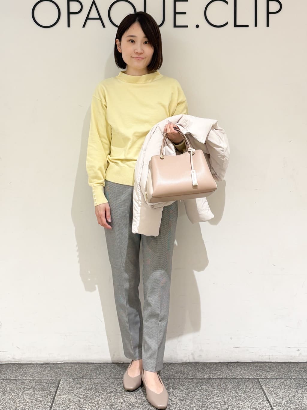 riさんの「OPAQUE.CLIP｜KAWADAダウンショートコート【撥水／洗濯機OK／静電気防止裏地】《XS～LL》」を使ったコーディネート