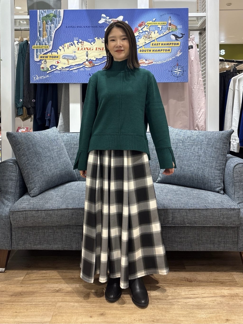 risaさんの「Dessin｜【洗える】センタータックラインハイネックニット」を使ったコーディネート