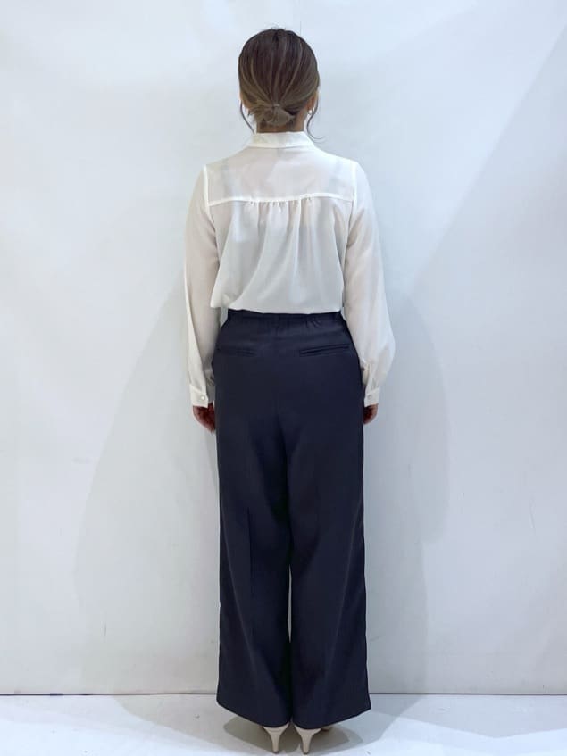 manaさんの「OPAQUE.CLIP｜アシンメトリーレイヤードボウタイブラウス【洗濯機OK／イージーアイロン／防シワ】《XS～3L》」を使ったコーディネート