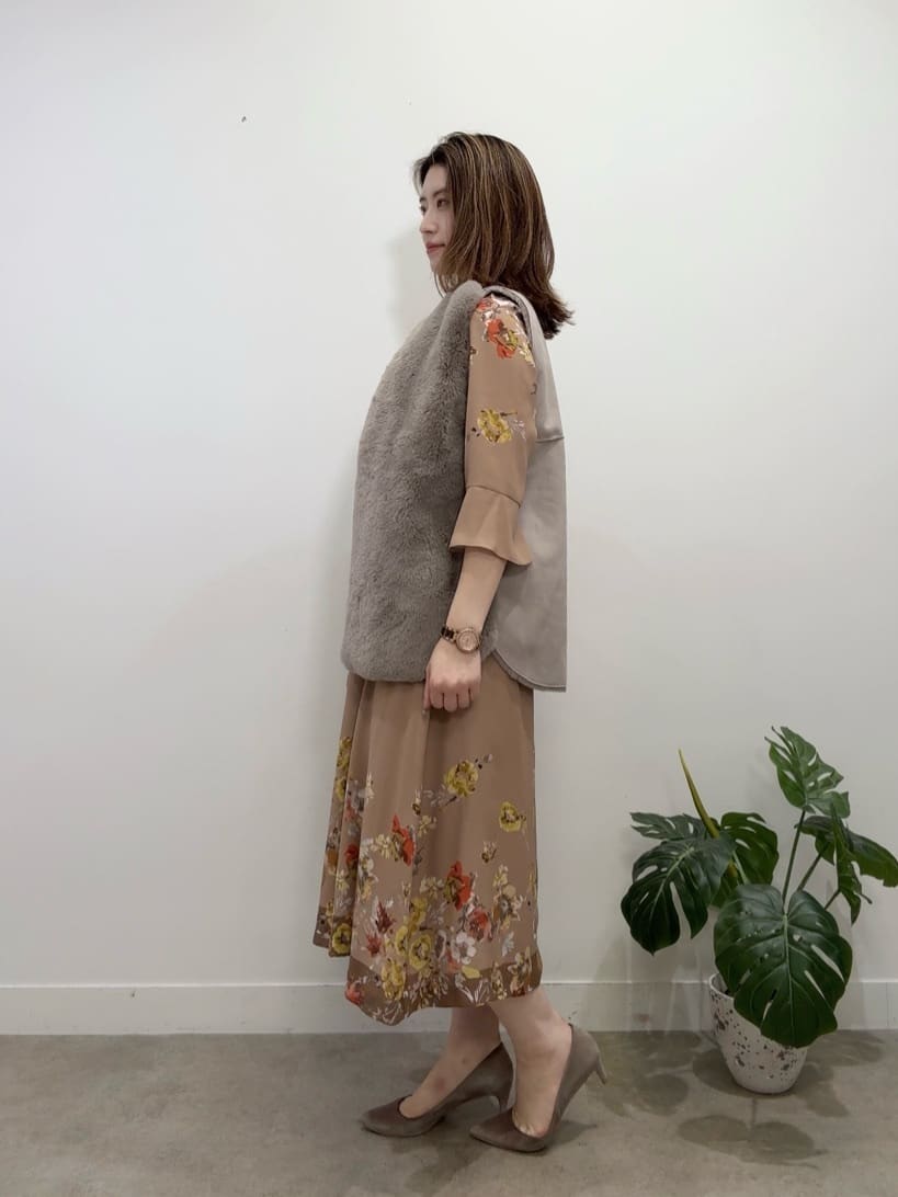 Suma Una本部スタッフさんの「SunaUna｜【手洗い可】花柄パネルワンピース」を使ったコーディネート