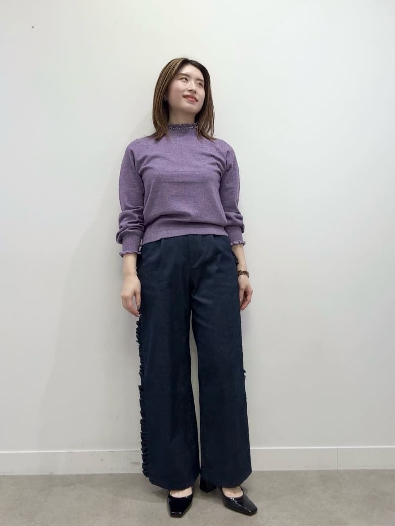 Suma Una本部スタッフさんの「SunaUna｜【SS～Lサイズ展開／6色展開】パール調ニット」を使ったコーディネート