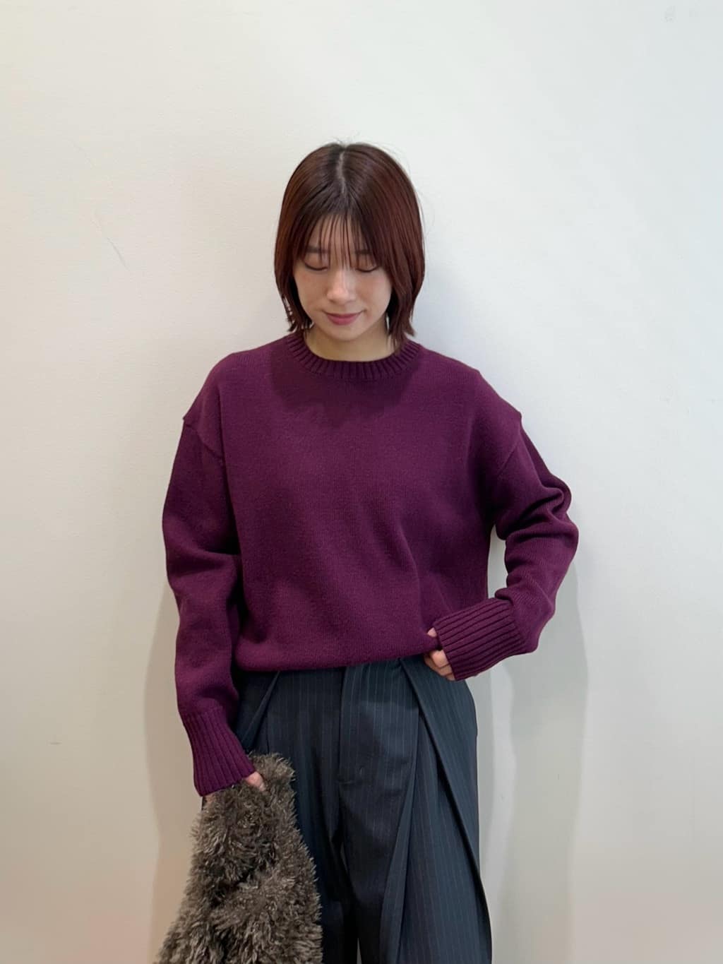 RINAさんの「OPAQUE.CLIP｜【es】ピンストライプ 変形ワイドパンツ【洗濯機OK】」を使ったコーディネート