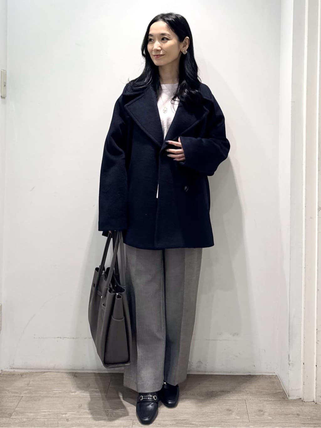 yuicciさんの「OPAQUE.CLIP｜カシミヤブレンドウールミドルピーコート」を使ったコーディネート