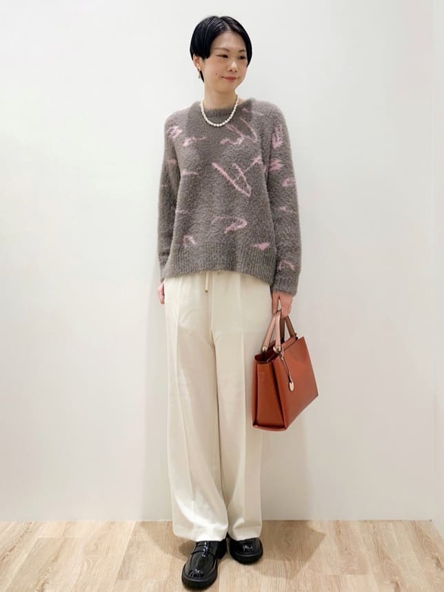 yurieさんの「OPAQUE.CLIP｜アート柄シャギーニット【洗濯機OK】」を使ったコーディネート