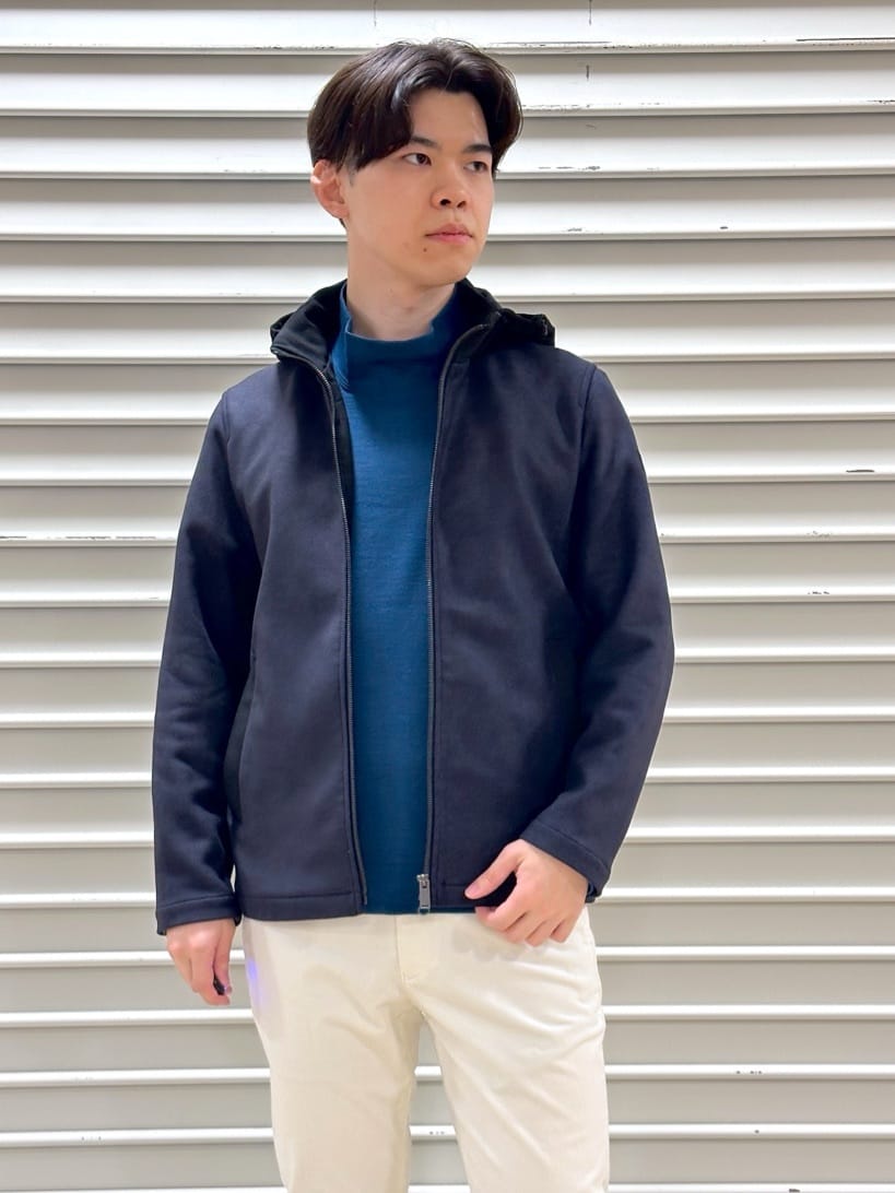 イッシーさんの「TAKEO KIKUCHI｜【JUST ONE LAYER】ダウンファブリック ジップアップ フード ブルゾン」を使ったコーディネート