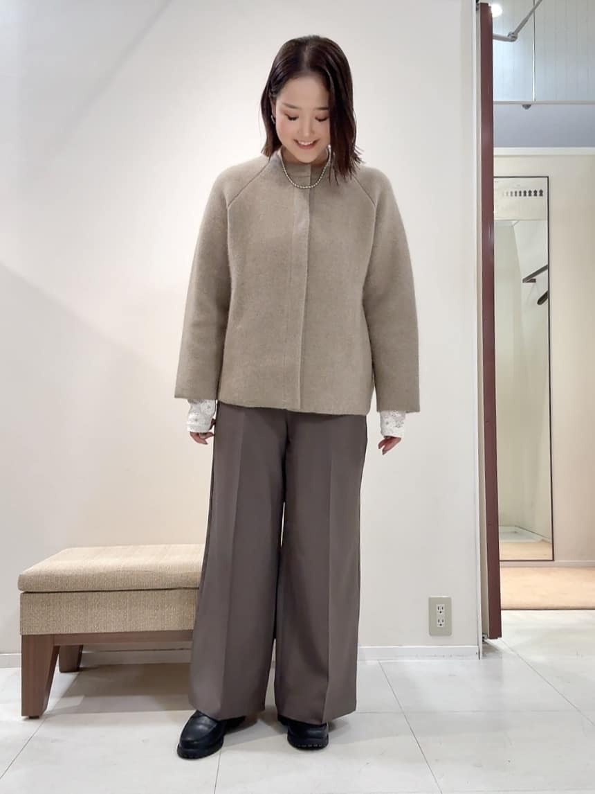 YUIさんの「UNTITLED｜【軽アウター/ミドル丈】ウールニットコーディガン」を使ったコーディネート