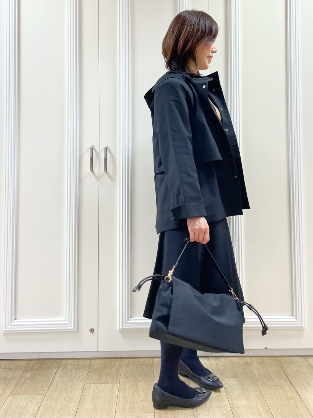 めいさんの「Reflect｜【すっきり見え／フード取り外し可／通勤におすすめ◎】ライティアウター」を使ったコーディネート