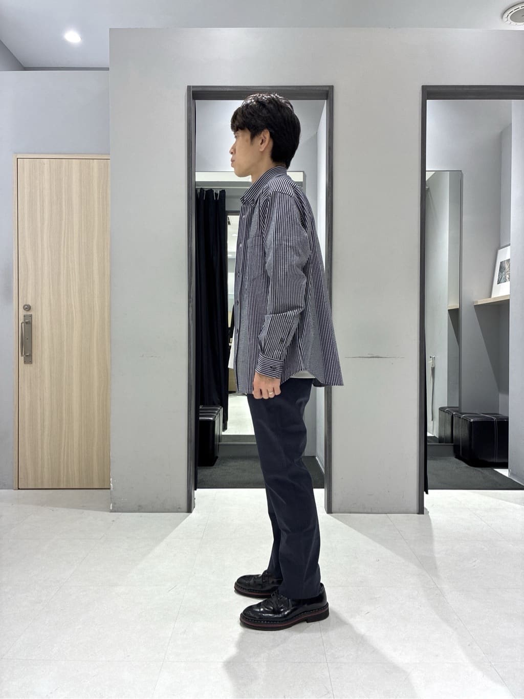 わいずみさんの「TAKEO KIKUCHI｜【抗菌防臭/シーズンレス】シアサッカー ジャージシャツ」を使ったコーディネート