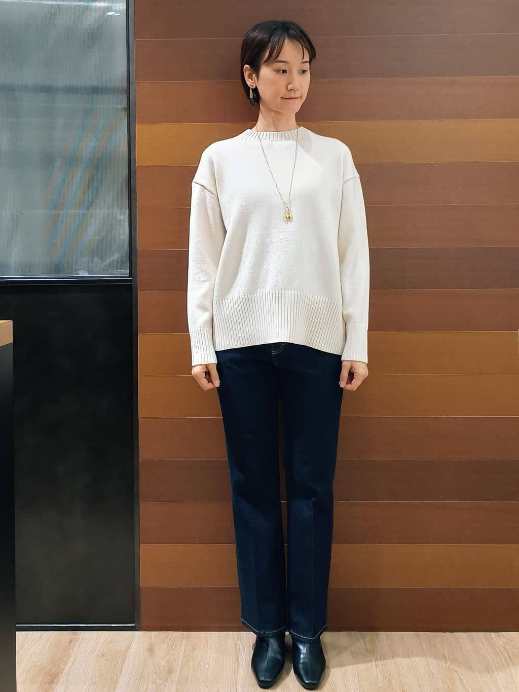 miuraさんの「OPAQUE.CLIP｜ウールライクメルトンノーカラーコート【洗濯機洗い可】」を使ったコーディネート
