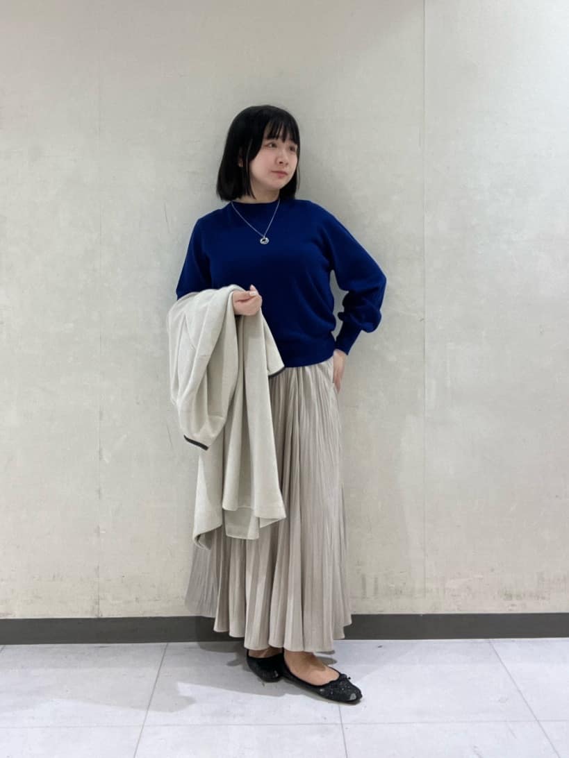 Mizukiさんの「UNTITLED｜【シワ知らず/ウエストゴム】スエード風プリーツスカート」を使ったコーディネート