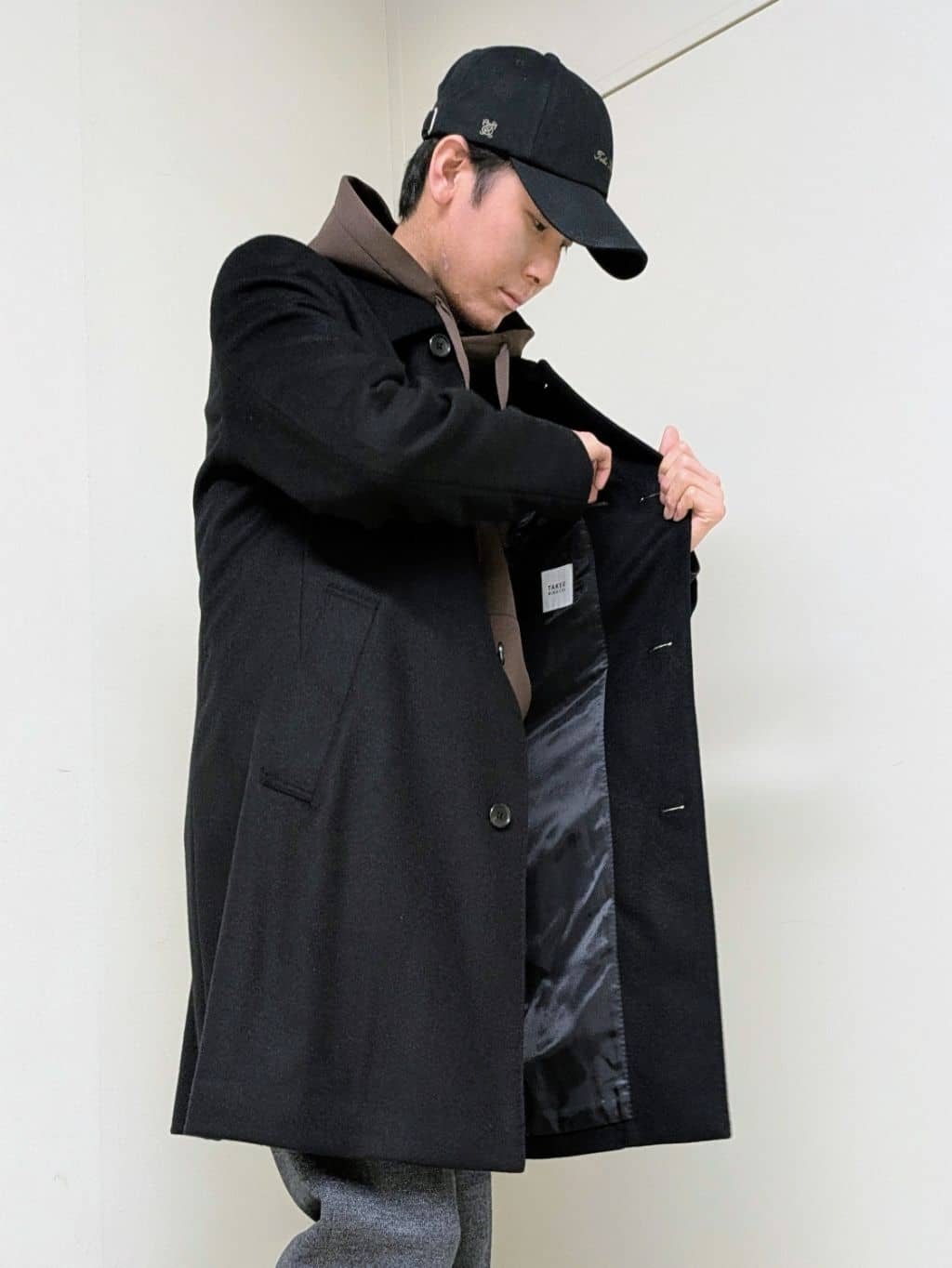 ryoさんの「TAKEO KIKUCHI｜カシミヤブレンド ビーバー調ステンカラーコート」を使ったコーディネート