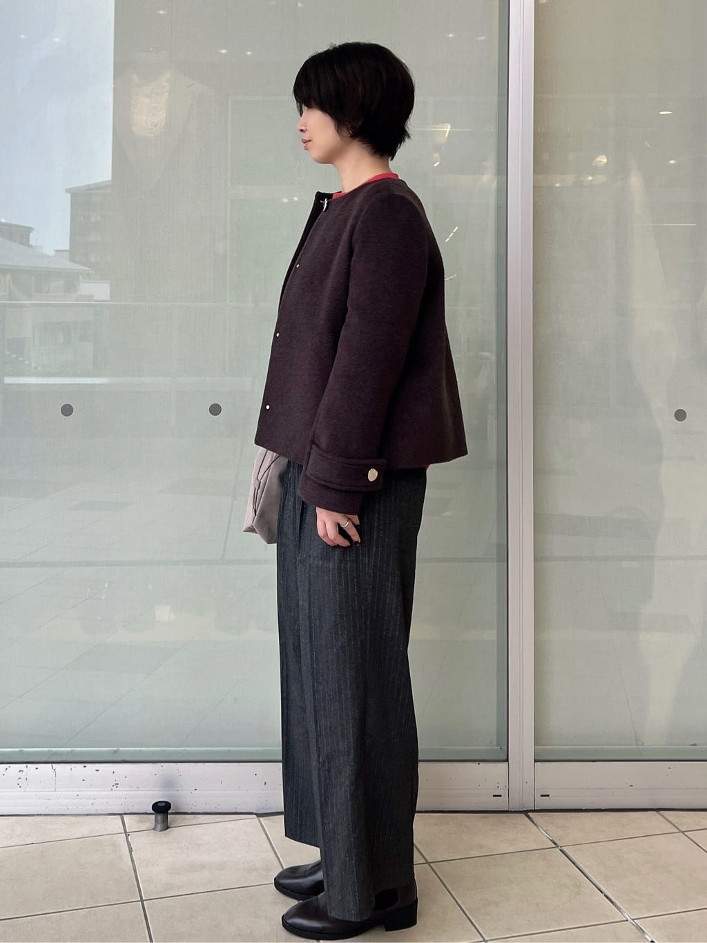 yo-koさんの「OPAQUE.CLIP｜ラメストライプワイドパンツ【洗濯機OK】」を使ったコーディネート