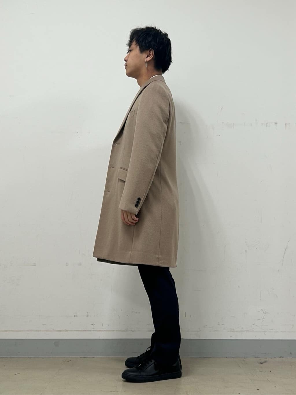 Hiroさんの「TAKEO KIKUCHI｜カシミヤブレンド ビーバー調チェスターコート」を使ったコーディネート