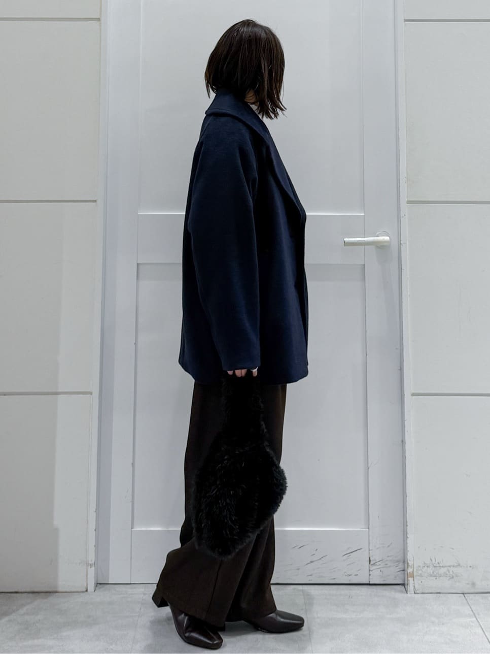 yuka.aさんの「OPAQUE.CLIP｜ボートネックニット／エクストラファインメリノウール【THEシリーズ／洗濯機OK】」を使ったコーディネート