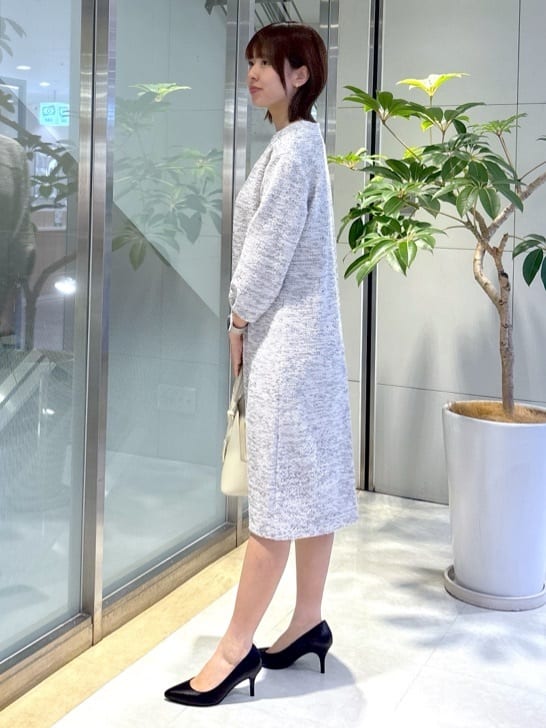 yukaさんの「UNTITLED｜【洗える/ストレッチ】ツイードジャージワンピース」を使ったコーディネート