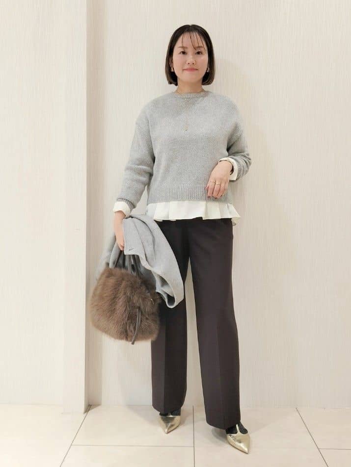 naokoさんの「UNTITLED｜【セットアップ可/ゆったり】ウール混ラメニット」を使ったコーディネート