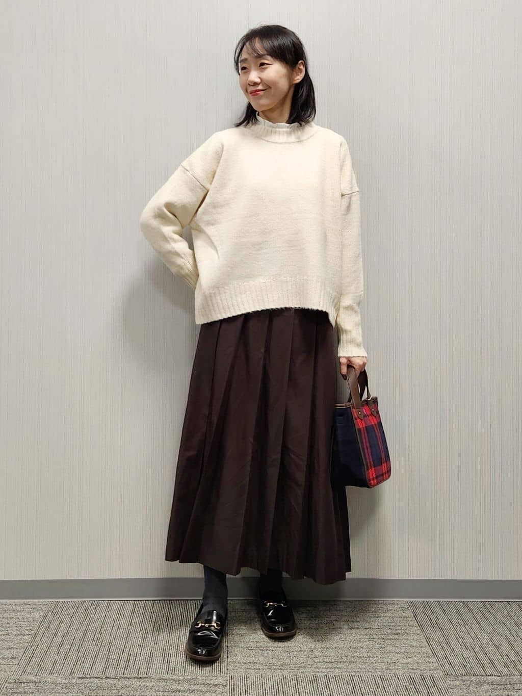 naraさんの「Dessin｜【洗える】クルーネックワイドニット」を使ったコーディネート