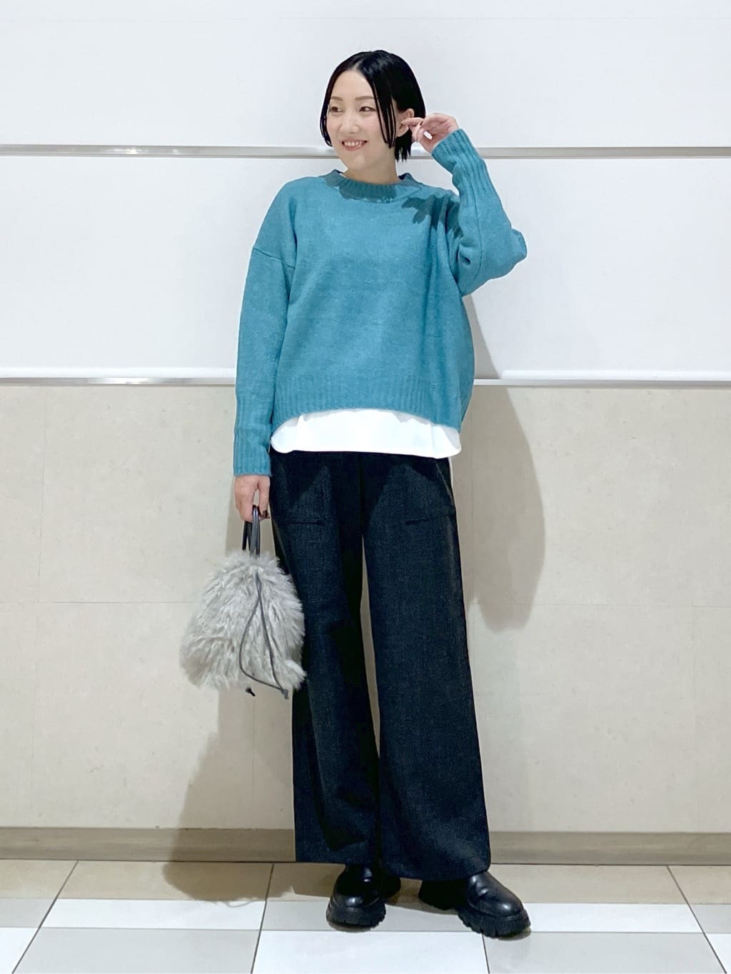 eriko さんの「Dessin｜【洗える】クルーネックワイドニット」を使ったコーディネート