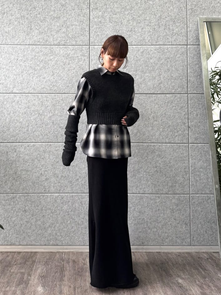 designer yukaさんの「CODE A｜shadow check over shirt」を使ったコーディネート