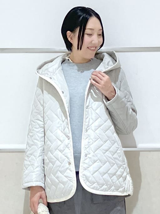 eriko さんの「Dessin｜キルトフードジャケット」を使ったコーディネート