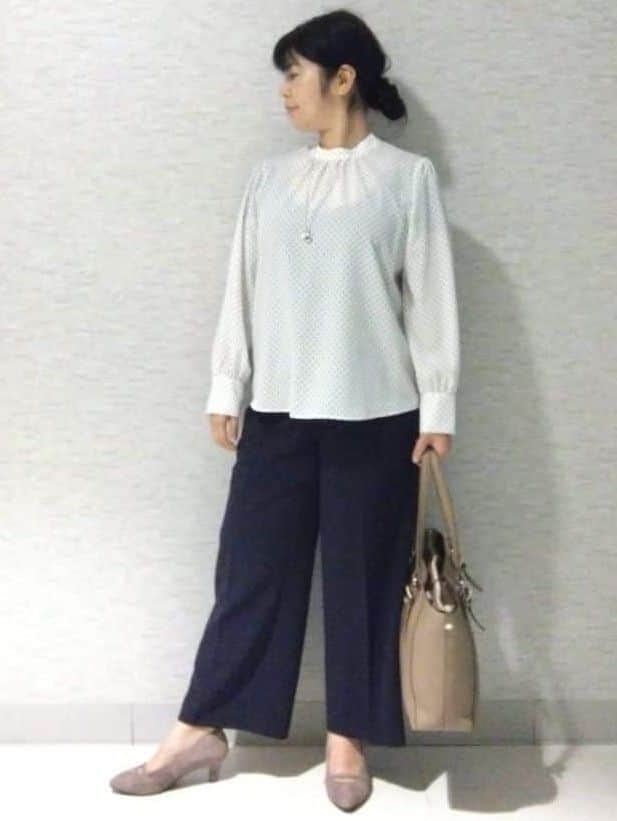 sakoさんの「Reflect｜【SS-4Lサイズ】ドットプリントブラウス」を使ったコーディネート