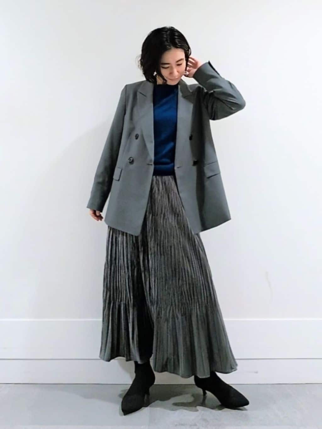 ミズタさんの「UNTITLED｜【セットアップ可】ウールライク ダブルブレストジャケット」を使ったコーディネート