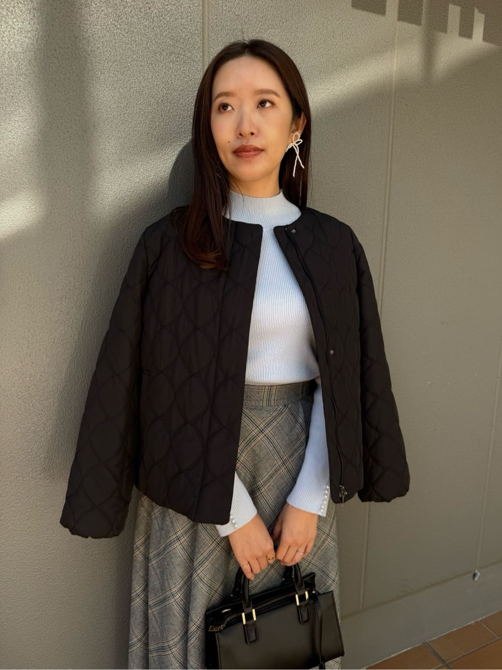 teiさんの「Couture brooch｜【撥水・大人可愛い】リボンキルティングジャケット」を使ったコーディネート