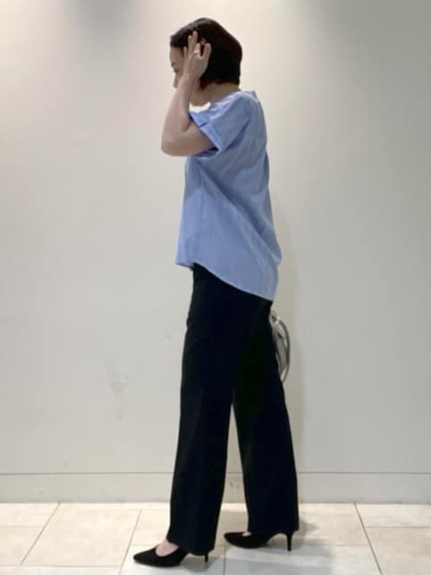 フミさんの「Reflect｜【洗える】ドビーストライプブラウス」を使ったコーディネート