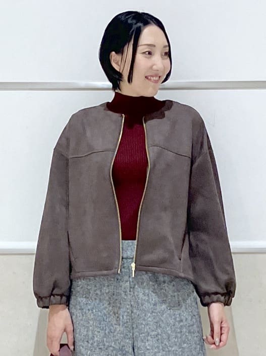 eriko さんの「Dessin｜【セットアップ可・洗える】マシュマロスウェードジップブルゾン」を使ったコーディネート