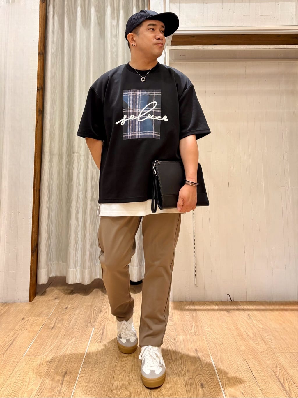 Pーyamaさんの「THE SHOP TK｜コード刺繍フォトプリント半袖Tシャツ 【洗濯機OK】」を使ったコーディネート