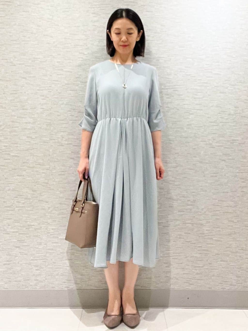 marikoさんの「Reflect｜【吸水速乾／防しわ】シルキープリーツワンピース」を使ったコーディネート
