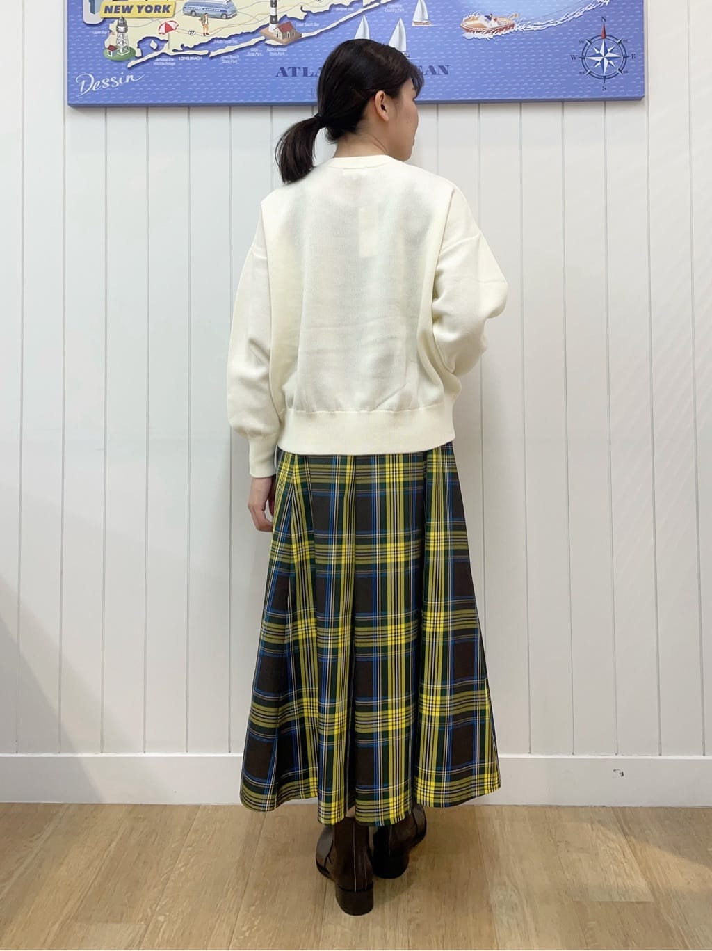 Mayaさんの「Dessin｜【洗える】Dサガラ刺繍ワッペン付きニット」を使ったコーディネート