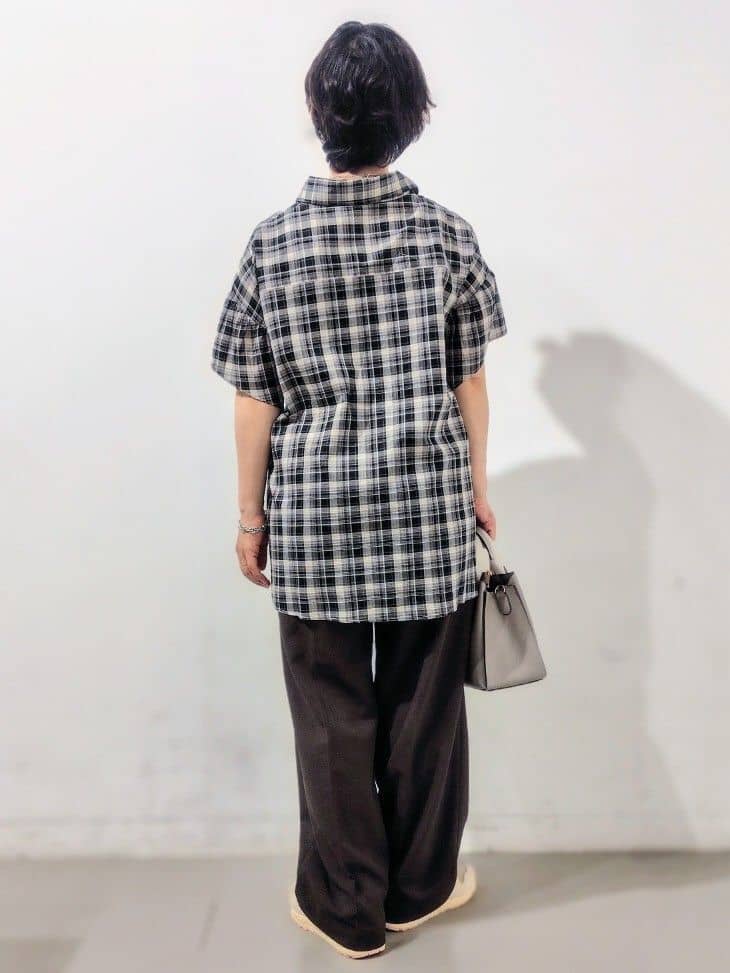 kodamaさんの「THE SHOP TK｜チェック柄チュニックブラウス」を使ったコーディネート
