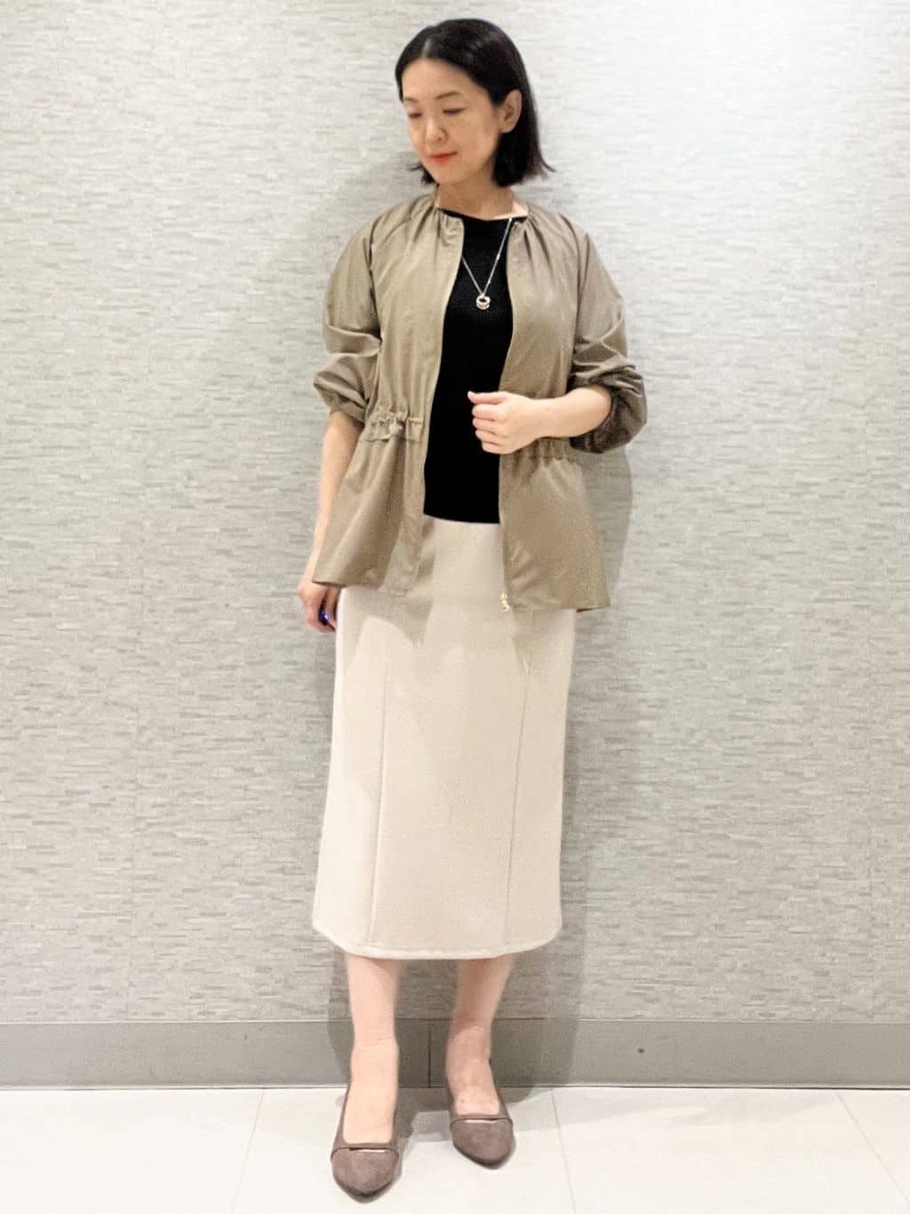 marikoさんの「Reflect｜【パンツにもスカートにも合わせやすい◎】ライティブルゾン」を使ったコーディネート
