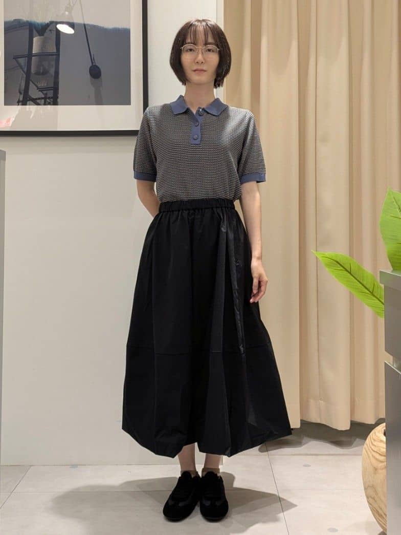 なめさんの「THE SHOP TK｜柄アソートポロニットシャツ【洗濯機OK】」を使ったコーディネート