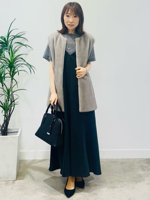 Miwaさんの「UNTITLED｜【洗える/肩紐調節可能】パウダーキャミワンピース」を使ったコーディネート