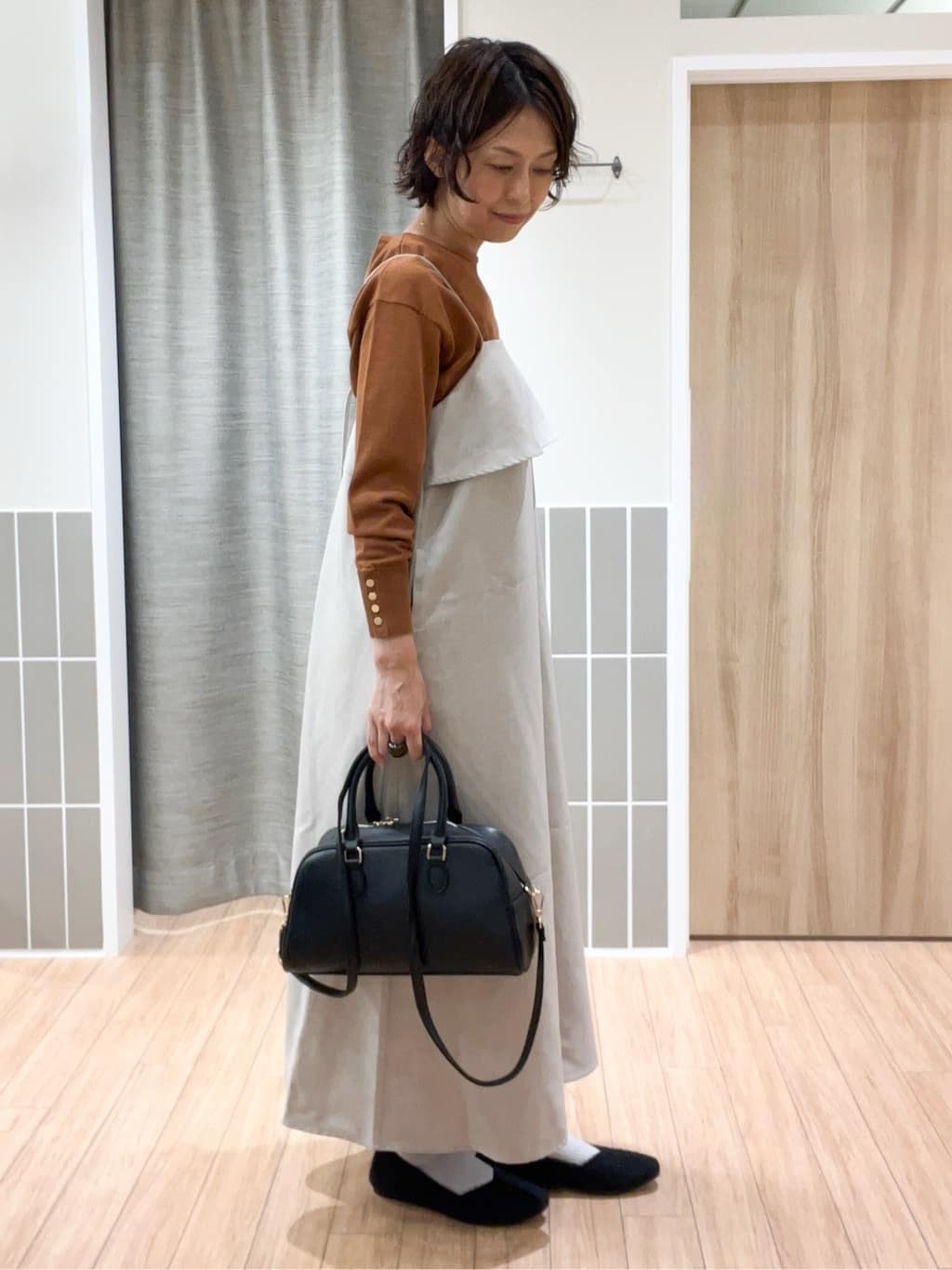 ヨッコさんの「grove｜【カセット服】洗えるAラインキャミワンピース」を使ったコーディネート