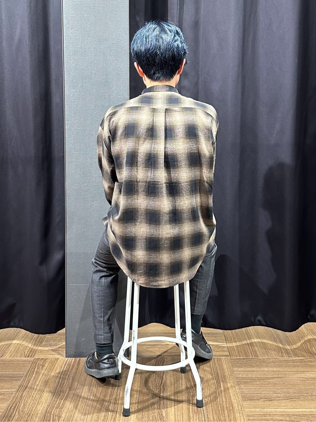 tomoyaさんの「THE SHOP TK｜オンブレーチェックバンドカラーシャツ 【洗濯機OK】」を使ったコーディネート